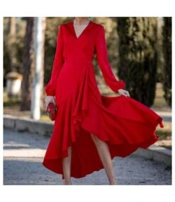 Irregular Ruffled Fashionable Long-Sleeved V-Neck Maxi Dress Wholesale Dresses SDV464122 -DivaLook Shop 48e6924d 9479 4ee0 b441 67d6e55921d9 fddfbdefad3f44a6565ba04a63486655