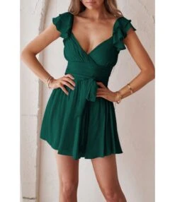 Sexy Deep V Ruffles Sleeve Dress Solid Color Lace-Up Backless Wholesale Dresses SDN560229 -DivaLook Shop 497976aa 09a8 4dd0 ab15 2bd0bb47af84 b59826732f22812909cd251fbf2e3487