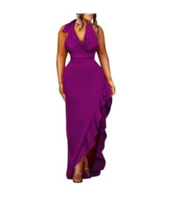 Halter Neck Sexy Backless Ruffle Dress Wholesale Womens Clothing N3823103000110 -DivaLook Shop 49960ab01e3d4da598b1b0b001191886 5