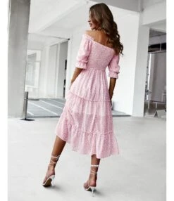 Sexy Off Shoulder Floral Midi Swing Dress High Waist Petal Sleeve Slim Vacation Wholesale Dresses SDN560630 -DivaLook Shop 4cd66c26 920e 4636 8eca 6cecef3c7852 b5b87d950df25552b832110577490fdc