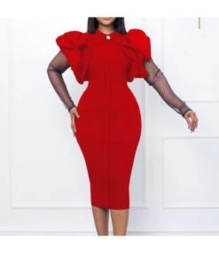 Polka Dot Mesh Sleeve Elegant Bodycon Pencil Dress Wholesale Dresses SDN539405 -DivaLook Shop 4d75e212 e798 4ca1 b881 e74c0798971b 39b7272f60b97d484a146a04f37f917f