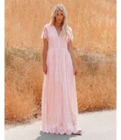 Solid Color V Neck Short Sleeve Lace Hollow High Waist Swing Wedding Dress Wholesale Maxi Dresses SDN533089 -DivaLook Shop 514c705e 4418 46ae 8fe6 99f6db5e2c15 916672cfcd581cdd53d69f532602d7cb