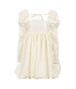 Sexy Square Neck Satin Dress Puff Sleeve Solid Color A-Line Wholesale Dresses SDN560919 -DivaLook Shop 525a1e7b d1cb 450d a4b9 afa1fe565b1b e6748b5d432f3a047bd2d4244c29fc54