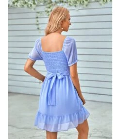 Solid Color V-Neck Waist Short-Sleeve Casual Ruffled Dress Wholesale Dresses SDN537952 -DivaLook Shop 5658c281 a7b7 4ef0 a97a a6e3589af65d 9aadfa1248a3f1e9ae1e3081e18d18a3