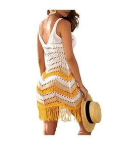 Sexy Hollow Out Tank Dress Color Matching Slim Bikini Cover-Up Fringed Beach Wholesale Dresses SDN560036 -DivaLook Shop 5688e61e 7254 4c9e a84c 3749680e91b4 120303b674354c25c738963f85acf818