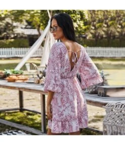 Sexy Deep V Print Ruffle Dress Short Sleeve Loose Wholesale Dresses SDN560603 -DivaLook Shop 57ddbb52 d978 4533 a558 f759317b82c0 bf5c4d7a016310210b098b5ecb5dac53