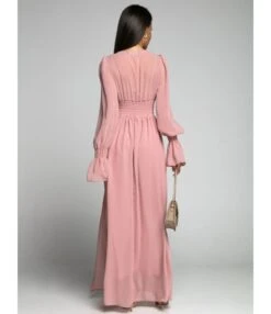 Nipped Waist Long Sleeve Slit Chiffon Dress Wholesale Maxi Dresses SDN535518 -DivaLook Shop 58f7fde8 b5a7 478c 8ed0 e86533c93eca 57a1a8b939f48004da55624ebd93e693