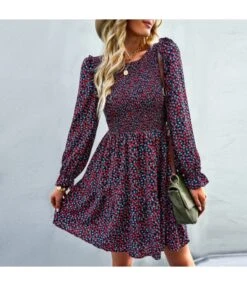Casual Round Neck Print Long Sleeve A-Line Dress Wholesale Dresses SDN562592 -DivaLook Shop 5952c3b1 d17a 405c 875f e43298d34449 3ab8957e23a7737396724e48dd152133