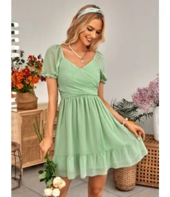 Solid Color V-Neck Waist Short-Sleeve Casual Ruffled Dress Wholesale Dresses SDN537952 -DivaLook Shop 59541b8b fb76 42b1 acd7 f356e1cb84d0 cc3912cbcd31d5ad65d8720dbcd43c71