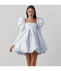 Sexy Square Neck Satin Dress Puff Sleeve Solid Color A-Line Wholesale Dresses SDN560919 -DivaLook Shop 5be00ba4 ecd0 4751 b01d 92c27c366bdf f2628ed0312e70865e50098052a53eed