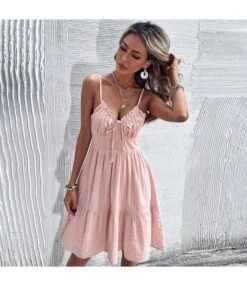 Women Plain Sleeveless Spaghetti Strap V Neck Pleated Wholesale Swing Dresses SD580171 11 Women Plain Sleeveless Spaghetti Strap V Neck Pleated Wholesale Swing Dresses SD580171 -DivaLook Shop 5d1de393 878e 4661 a4ae 3adab17d0130 b35b7f3d808ccd6cae1521abd21efd89