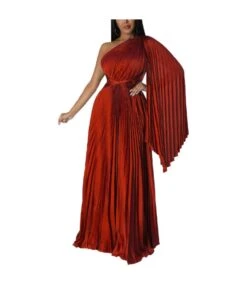 One-Shoulder Pleated Slant Neck Waist Imitation Silk Dress Wholesale Womens Clothing N3823103000072 -DivaLook Shop 5d2b150d7dff4d2f9d02b0b50128ad6f 5