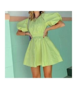 Wholesale Women Hollow Mini Dress Solid SD180180