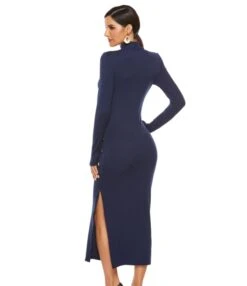 Solid Side Slit Sexy Long Sleeve Stretch Fit Knit Dress Supplier SD182876 -DivaLook Shop 64fc38bd 55d0 4bde 83d5 63118f0c0077 63994D785DB515E4AC59767D02B5FFD8