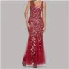 Sexy V-Neck Leaf Embroidered Sequins Slim Fishtail Prom Evening Dress Wholesale Maxi Dresses SDN535240