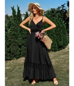 Sexy Solid Color Waist V-Neck Vacation Suspender Swing Dress Wholesale Maxi Dresses SDN539148 -DivaLook Shop 68b66ad0 ab3c 45d1 9c00 60f7287b2275 2ebee9acaf54c2e8591e87c1c41c268f