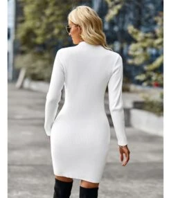 Sexy Half Turtleneck Cutout Knit Dress Solid Color Long Sleeve Bodycon Wholesale Dresses SDN561054 -DivaLook Shop 6f939f82 d17b 497b a5ba aae3aebc99b1 caa7ac42f094db185ff041822db9b7b4