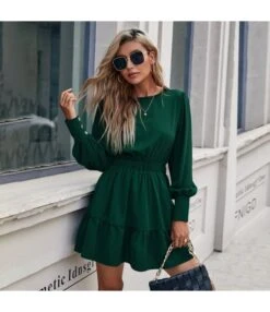 Women Puff Sleeve Plain Color Elastic Waist Wholesale Swing Dresses SDN580801 -DivaLook Shop 70d1c41f 10cf 46b0 bcfd 7717bbd4978a 86b06f4f4605d21c30d0387eb66e9366