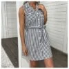 Women Striped Print Sleeveless Lapel Collar V Neck Button Wholesale Shirt Dresses SD580145 -DivaLook Shop 781ab4ea 80f2 4f0c 8d29 e2f48476b55f 67cb83731d07f381b8612cced2e8e650