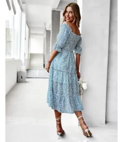 Sexy Off Shoulder Floral Midi Swing Dress High Waist Petal Sleeve Slim Vacation Wholesale Dresses SDN560630 -DivaLook Shop 79fb0593 974f 49a5 a2c7 35812b52adb7 8a7e61ac435ce634002275bd616198e9