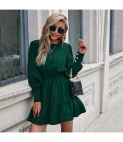 Women Puff Sleeve Plain Color Elastic Waist Wholesale Swing Dresses SDN580801 -DivaLook Shop 83da7a9c 15be 4c60 b436 35a9b94ec24a 109df84795ac90bd7ec23dfa81ba9b0f