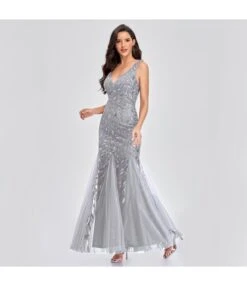 Sexy V-Neck Leaf Embroidered Sequins Slim Fishtail Prom Evening Dress Wholesale Maxi Dresses SDN535240 -DivaLook Shop 85573148 8235 48e7 9e7c f6031dcd7290 e27da53cec7d0c6f33237f00f774c154