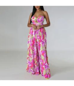 Sexy Backless Printed Wide Leg Jumpsuit For Women Wholesale Womens Clothing N3823103000065