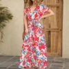 Floral Print Short Sleeve V Neck Tie-Up Waist High Slit Resort Dress Wholesale Maxi Dresses SDN533200 -DivaLook Shop 933554c1 d060 4a55 9583 6da0b2140f36 8f8aaba8ade512643600eb79873d2f71