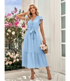 Casual Solid Color Casual Tie-Up Waist Jacquard V-Neck Ruffled Dress Wholesale Dresses SDN539978 -DivaLook Shop 942fdfa0 3e15 4faa afad 141708f13c7e 0f8227b7cc3ce4abb94fdd8a48cd6879