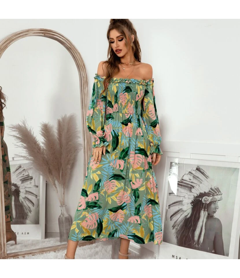 Full Sleeve Midi Bohemian Dress For Women St. Patrick'S Day SD191079 5 Full Sleeve Midi Bohemian Dress For Women St. Patrick'S Day SD191079 - Image 3