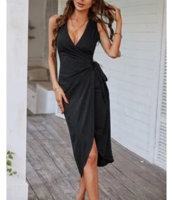 Sexy Deep V-Neck Slit Dress Sleeveless Solid Color Lace-Up Midi Wholesale Dresses SDN560619 -DivaLook Shop 9adb28e9 92a0 4241 91b5 8efdb3c0dc50 e9b4c0b243b80fcaaf7f7f403ff2fcde