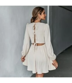 Solid Color Sexy Backless Puff Long-Sleeve A-Line Dress Wholesale Dresses SDN537992 -DivaLook Shop 9dcff56d ddde 49bc b209 94f075c726bf 95fd664030efb57a5c5a361d41603ae2