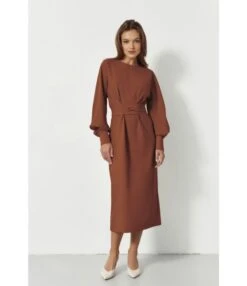Tie Niche Solid Color Long-Sleeved Commuter Midi Dress Wholesale Dresses SDV463828 -DivaLook Shop 9f563a04 a3c2 4fdc 96cc 83e89796c4f6 c0733db3b4fb3dfadf58b28b88f333d8