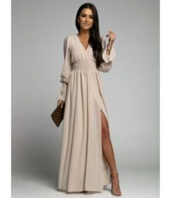 Nipped Waist Long Sleeve Slit Chiffon Dress Wholesale Maxi Dresses SDN535518 -DivaLook Shop 9f73c21c 5f08 44cb a9ea e772804a5c1e 20351466fd16da98f961039b57201e02