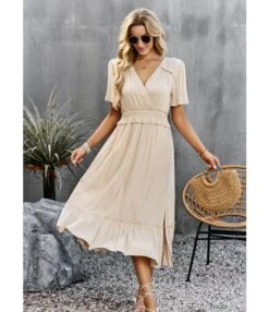 Casual Solid Color V-Neck Waist Open Dress Wholesale Dresses V5923041200009 -DivaLook Shop O1CN0172huvZ1ND4mCYk5bb 2425141535 0 cib