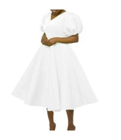 Fashion Solid Color V-Neck Bubble Sleeve Dress Wholesale Dresses V5923050300080 -DivaLook Shop O1CN017Sw1xT1qrUb8UTmOx 4225535549 0 cib