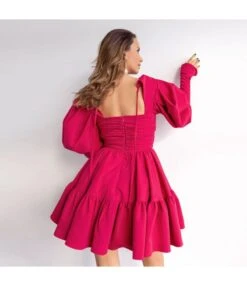 Puff Party Niche Puff Sleeve Stylish Pleated Solid Color Dress Wholesale Dresses N461523021400186 -DivaLook Shop O1CN017VjV172GztqvSdjvP 2212501819087 0 cib
