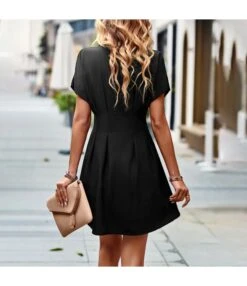 Button-Down Slim-Fit Short-Sleeved Elegant Commuter A-Line Dress Wholesale Dresses N463123032300203 -DivaLook Shop O1CN018rA9161wuaxbmT6dm 3267756368 0 cib