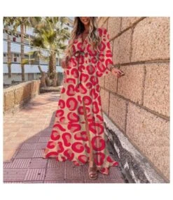 V Neck Ties Single Breasted Printed Loose Dress Wholesale Dresses N462823032800172 -DivaLook Shop O1CN018wql2k2HGO1lKXuW7 2212450069123 0 cib 5
