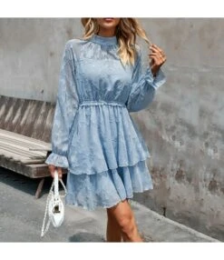 Jacquard Temperament Elegant Round Neck Long-Sleeved Dress Wholesale Dresses N4623071700111 -DivaLook Shop O1CN01AE1XQY1ND4ofJerG3 2425141535 0 cib 4