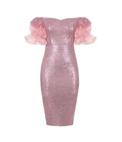 Puff Sleeve Off Shoulder Sequined After Party Slit Dress Wholesale Dresses N4623050600006 -DivaLook Shop O1CN01BgKji51TGBAiLFPVl 2206882922354 0 cib