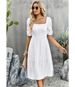Temperament Solid Color Square Collar Short-Sleeved Long Dress Wholesale Dresses V5923041200008 -DivaLook Shop O1CN01Cps1uZ1ND4mNLDSXu 2425141535 0 cib