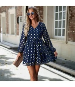 Casual Chiffon V-Neck Long Sleeve Polka Dot Dress Wholesale Dresses N5923080800006 -DivaLook Shop O1CN01LwD9TE1ND4pEj2aG6 2425141535 0 cib 4