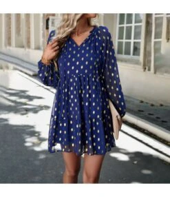 Casual Chiffon V-Neck Long Sleeve Polka Dot Dress Wholesale Dresses N5923080800006 -DivaLook Shop O1CN01M3tKjL1ND4pJaGO2t 2425141535 0 cib 4