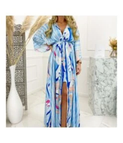 V Neck Ties Single Breasted Printed Loose Dress Wholesale Dresses N462823032800172 -DivaLook Shop O1CN01Nb03Ml2HGO0q6V8X8 2212450069123 0 cib 5