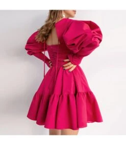 Puff Party Niche Puff Sleeve Stylish Pleated Solid Color Dress Wholesale Dresses N461523021400186 -DivaLook Shop O1CN01QOnEv12GztqvSf57e 2212501819087 0 cib