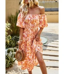 Elegant Botanical Floral Full Print Bubble Sleeve Square Neck Long Dress Wholesale Dresses V5923041200043 -DivaLook Shop O1CN01QWTVRF1ND4n5dQJj0 2425141535 0 cib
