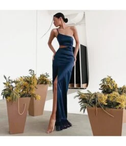Solid Color One Shoulder Hollow Waist Tassel Sexy High Slit Party Sling Dress Wholesale Maxi Dresses N5323021500002 -DivaLook Shop O1CN01REZ62f2Gztqky7koM 2212501819087 0 cib 3