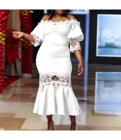 Sexy Party Bubble Sleeve Lace One-Piece Neck Strapless Fishtail Dress Wholesale Dresses V5923050300075 -DivaLook Shop O1CN01RV2eN91qrUbZkH2fB 4225535549 0 cib 6