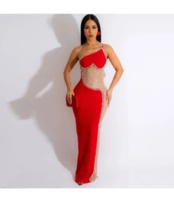 Sexy Pearl Hot Drill See-Through Mesh Oblique One-Shoulder Dress Wholesale Dresses V5923031800123 -DivaLook Shop O1CN01S6Z6VY1ESLR4DjBZA 2845100350 0 cib 5